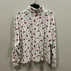 Just for Women Floral Turtleneck Sweater